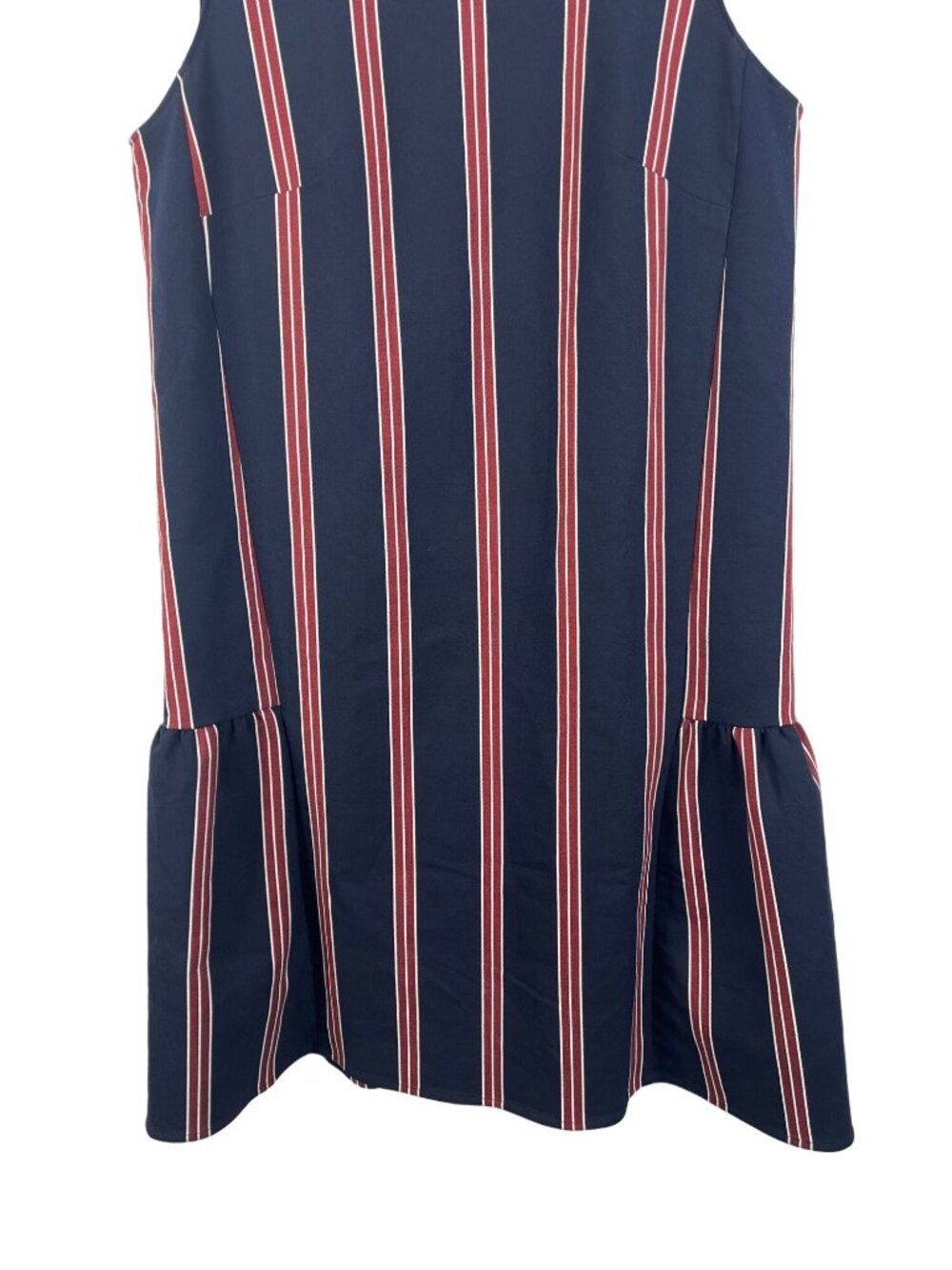 Halogen Dress Womens XS Navy Red Stripe Sleeveless Shift Career Casual - Picture 3 of 12